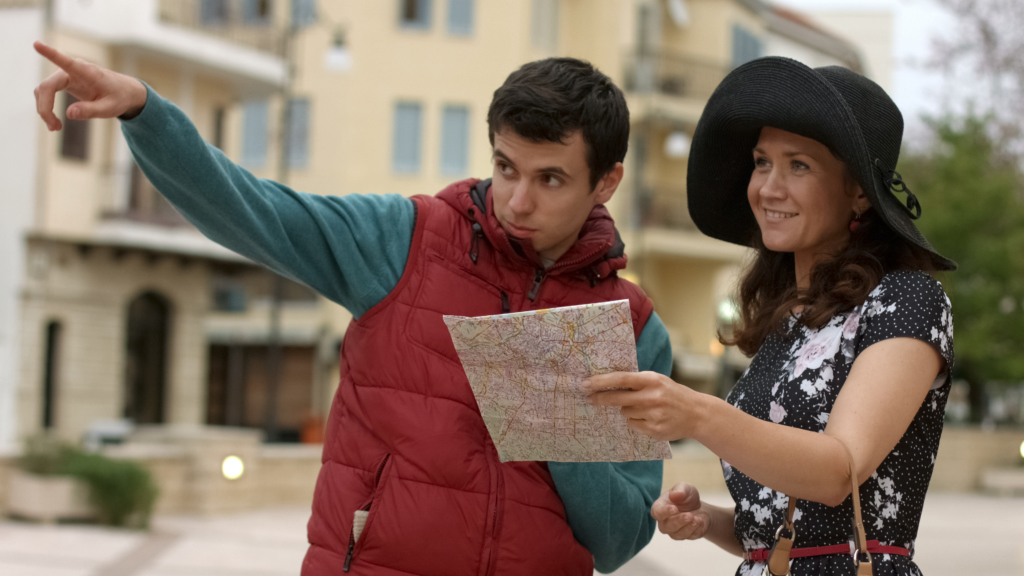 Asking locals for directions