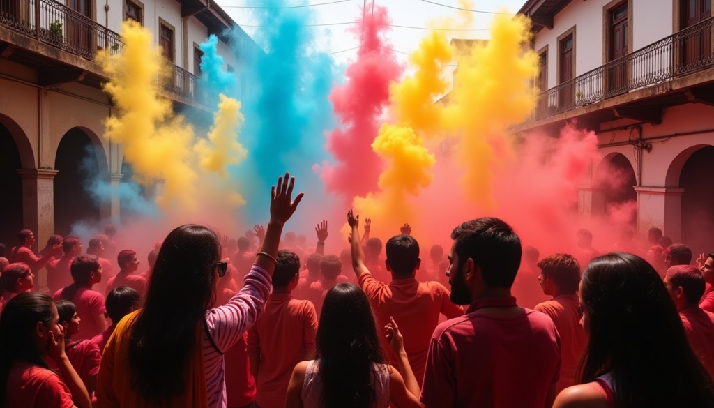 Celebration holi in andaman