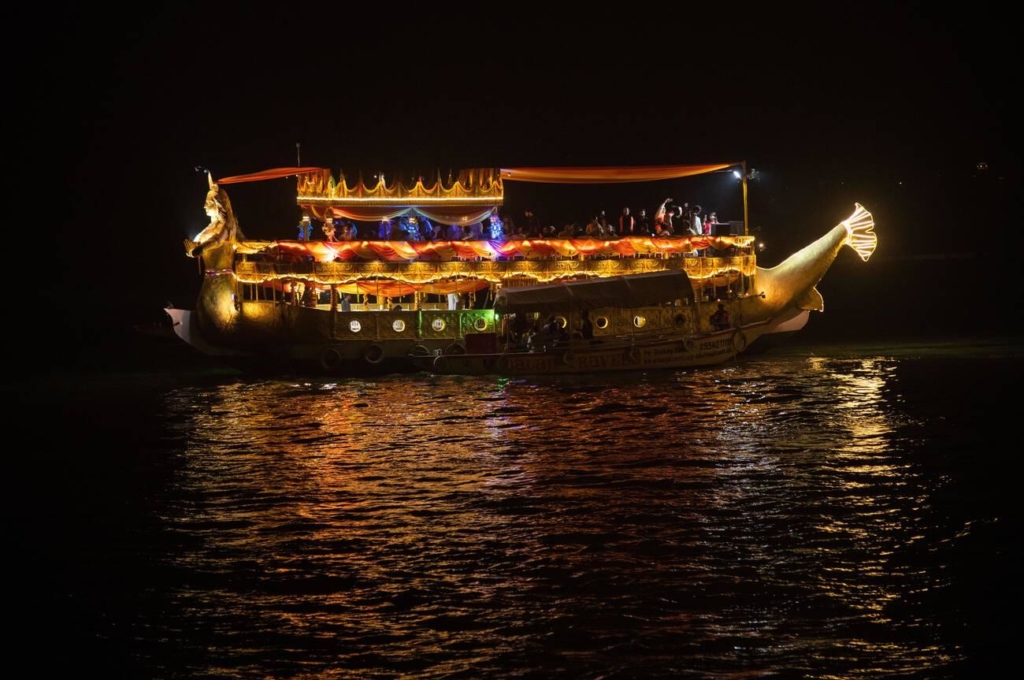 Boats decorated during deepawali