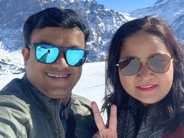 Pankaj and Mugdha in Grindelwald, Switzerland